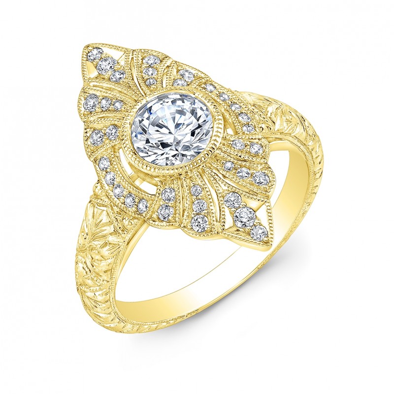 Marquee Shaped Diamond Engagement Ring