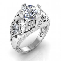 Gordon Clark Flower Art Deco Inspired 2ct Diamond Engagement Ring